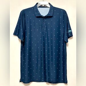 G/Fore Golf Polo Short Sleeve Collared Shirt Navy & Stars XXL